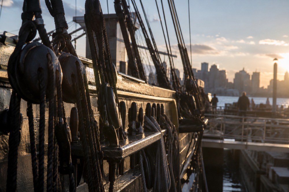 USS Constitution moored at the Charlestown Navy Yard